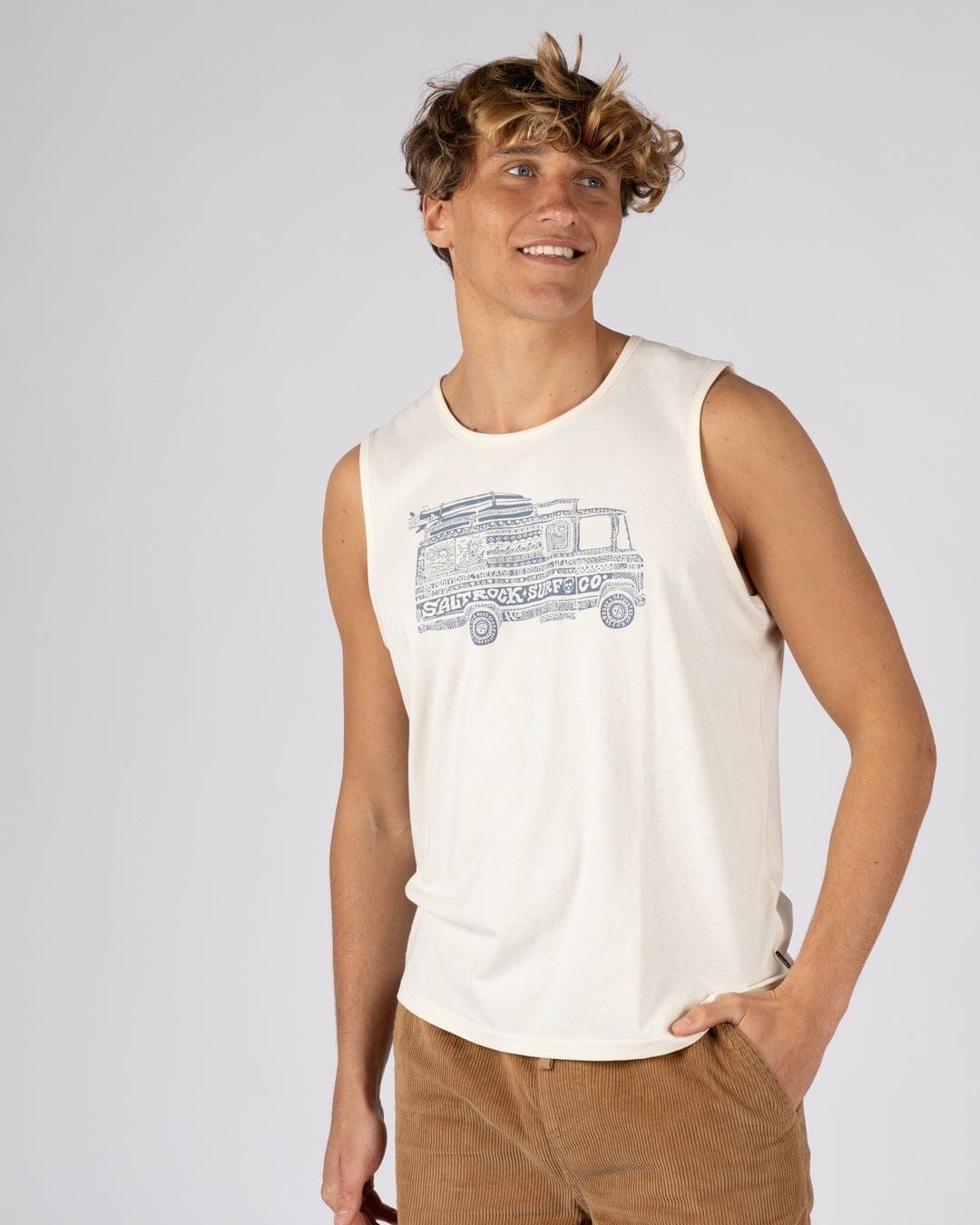 Trail Bus - Mens Vest - Cream