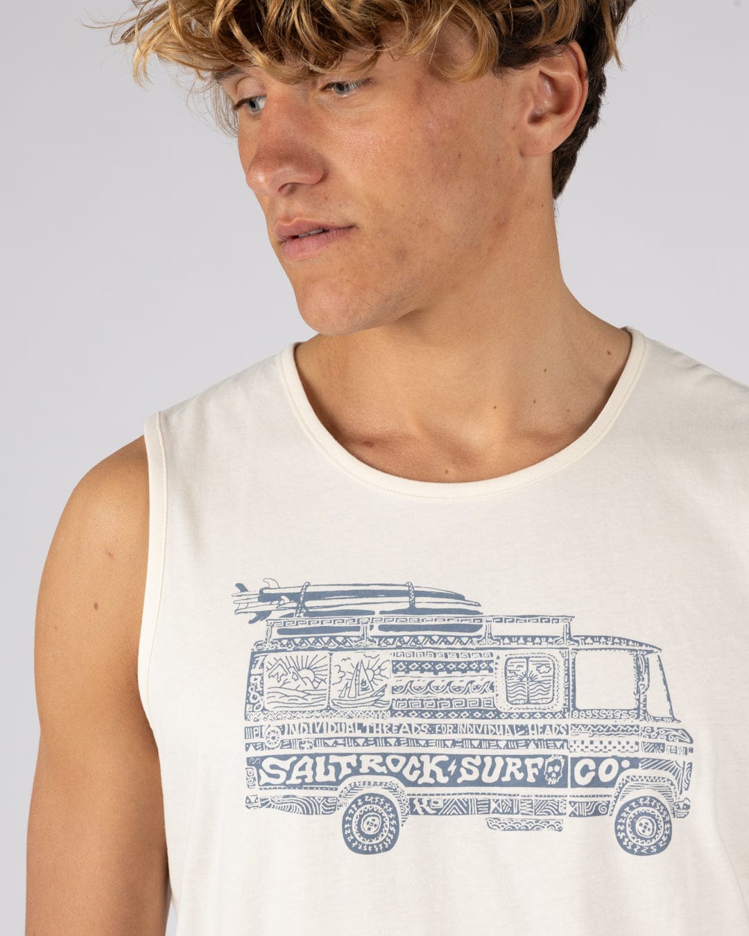 Trail Bus - Mens Vest - Cream