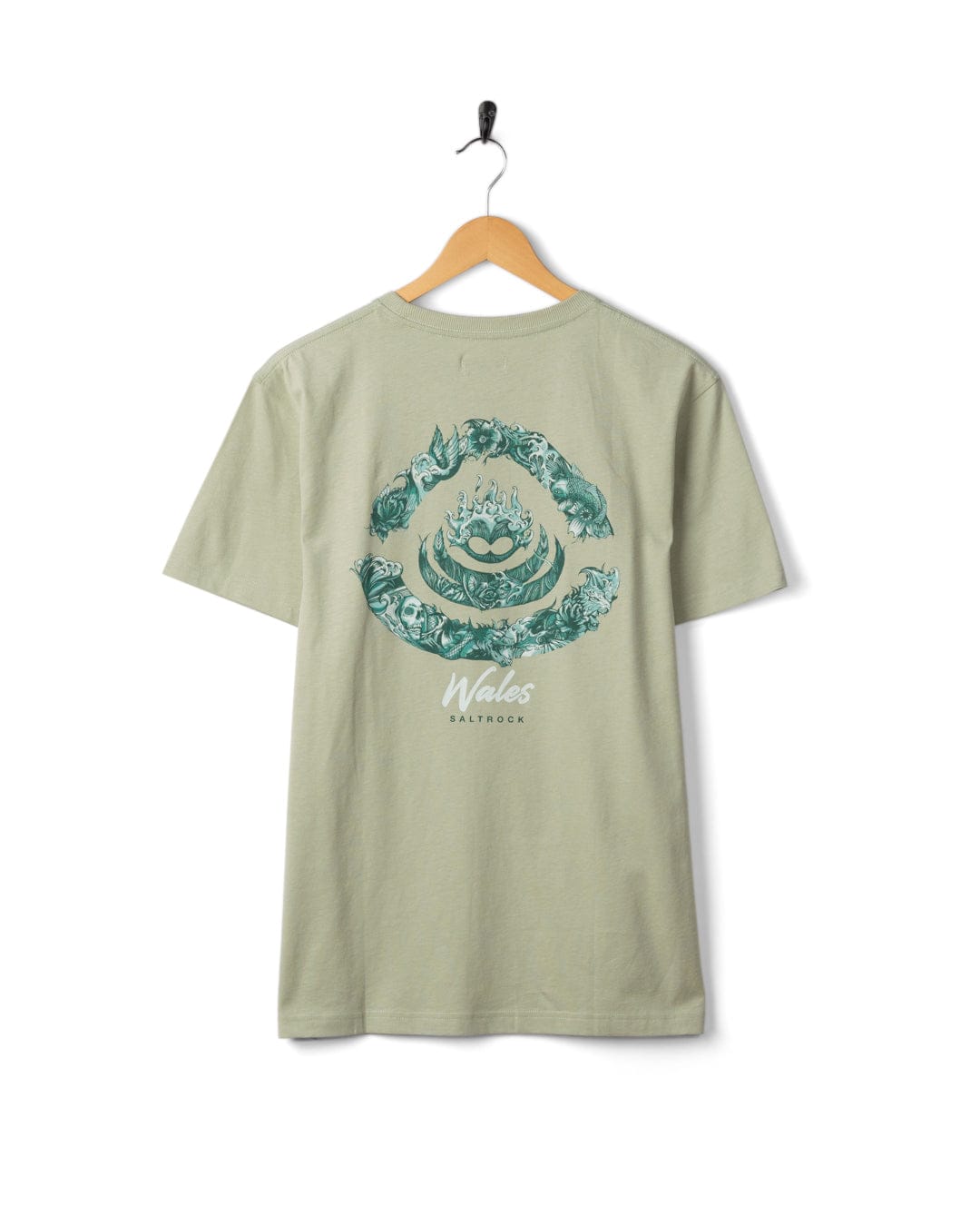 Deep Sea Flame Wales - Men Short Sleeve - Light Green