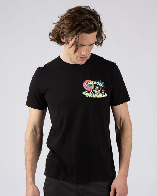Sip “N”Dip Cornwall Mens Short Sleeve T-shirt in black