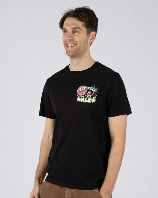 Sip “N” Dip Wales Mens Short Sleeve T-Shirt in Black