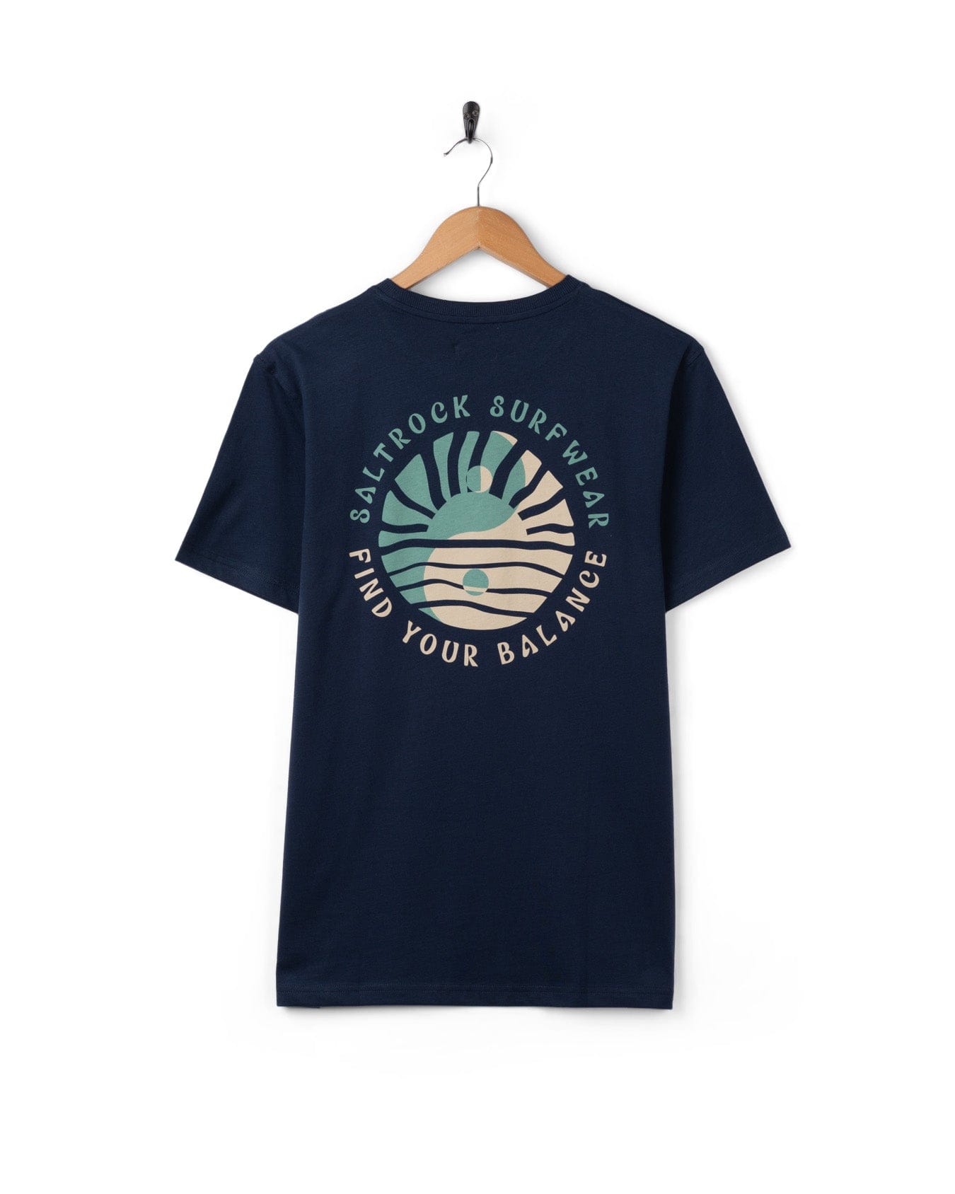 Find Balance  - Mens Oversized Short Sleeve T-Shirt - Blue