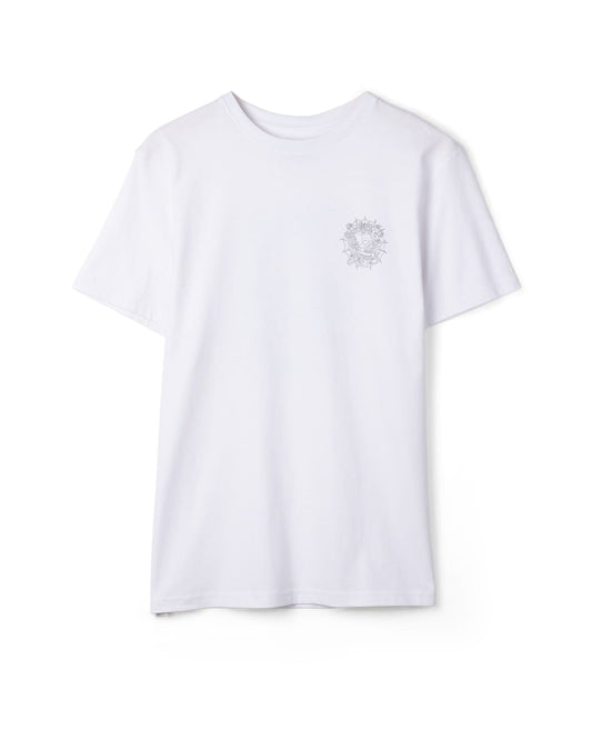 Tattoo Web Skull Mens Short Sleeve T-Shirt In White
