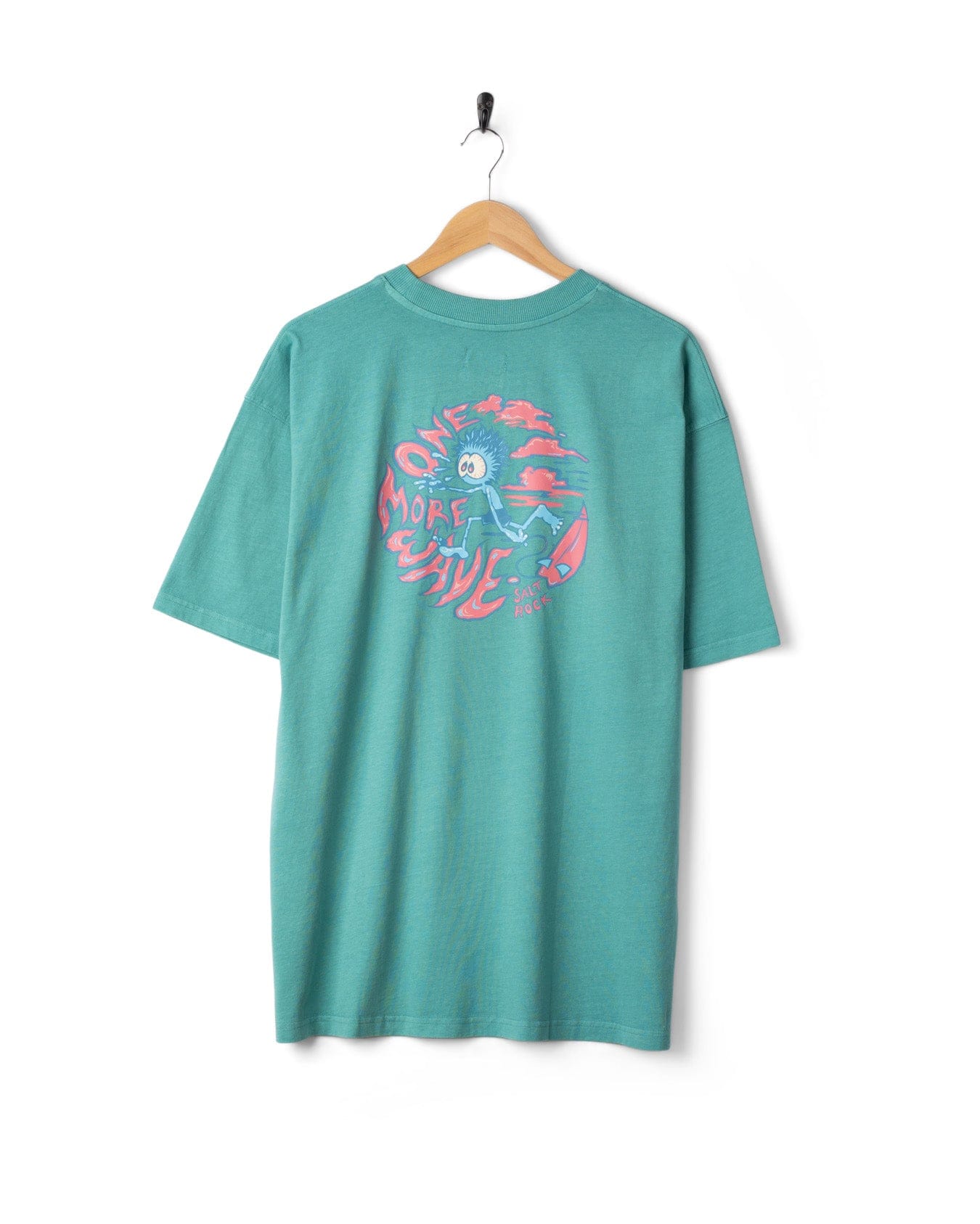 One More Wave Mens Oversized Short Sleeve T-Shirt in Blue