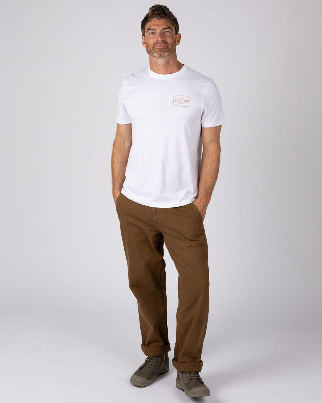 Real Camo Jungle Mens Classic Short Sleeve T-Shirt In White