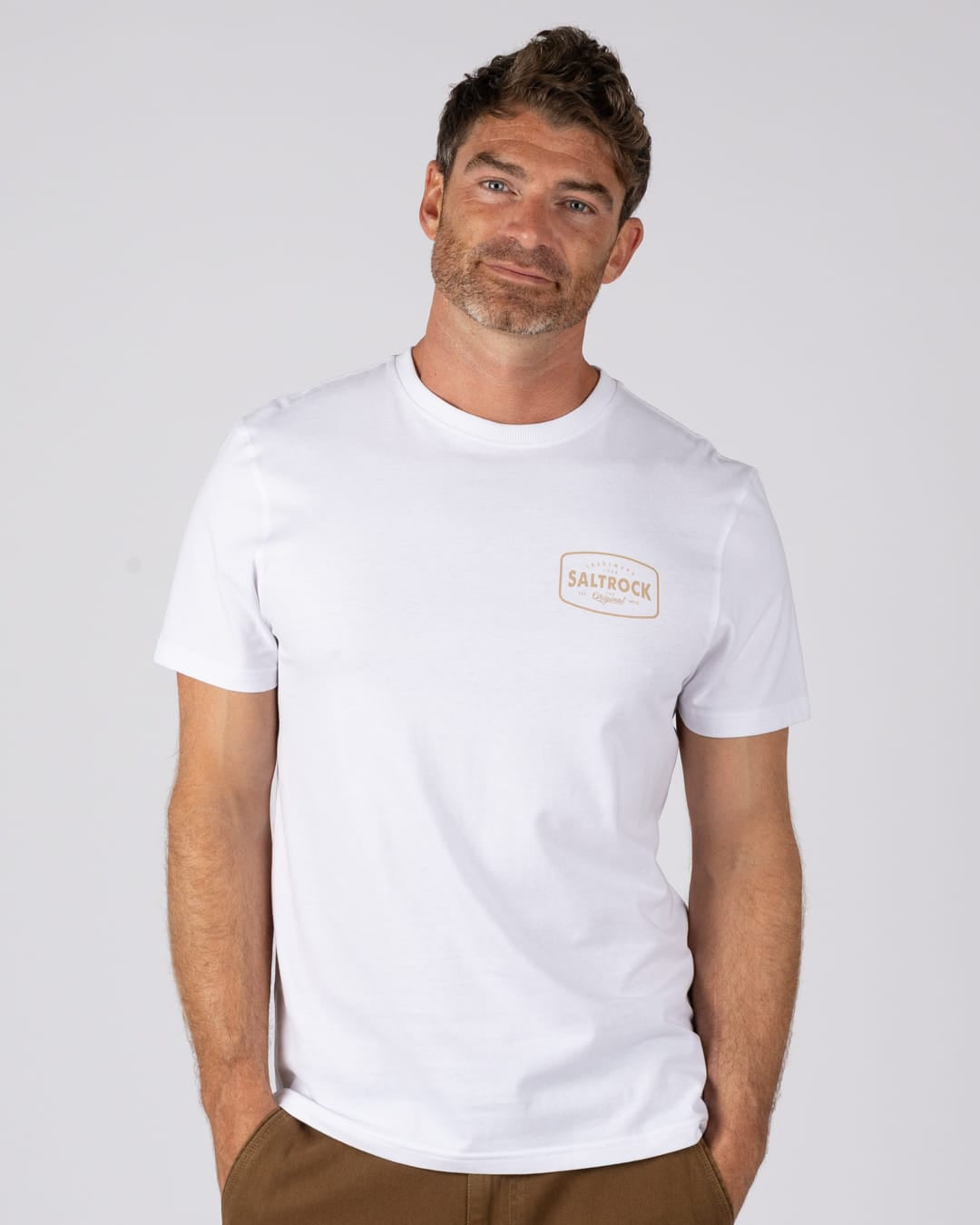 Real Camo Jungle Mens Classic Short Sleeve T-Shirt In White