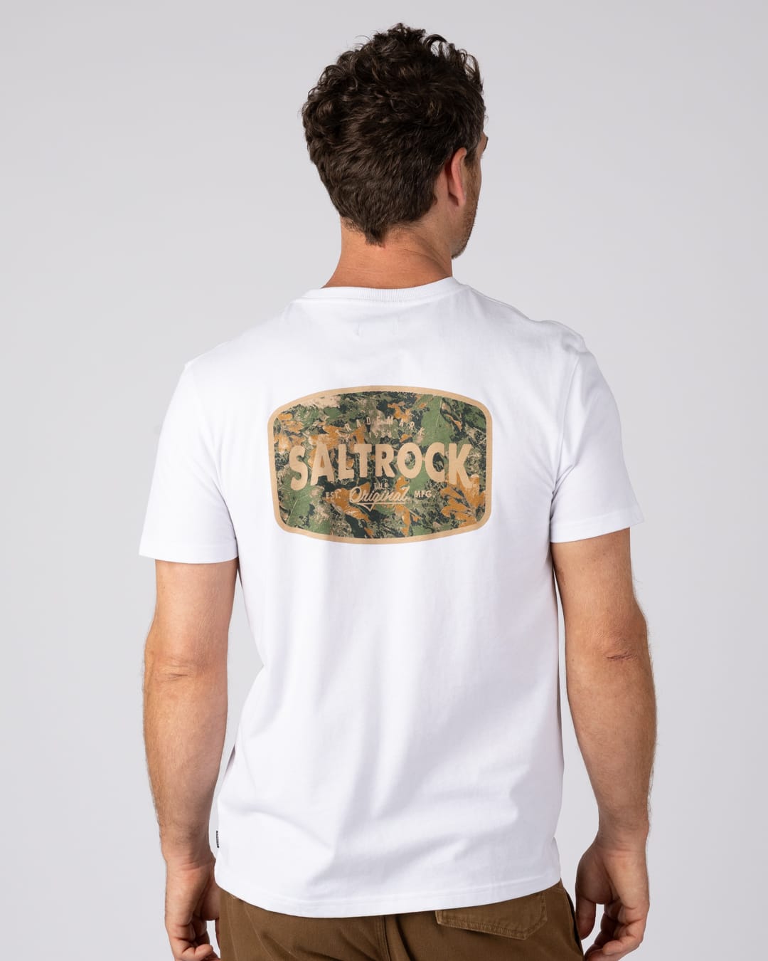 Real Camo Jungle Mens Classic Short Sleeve T-Shirt In White
