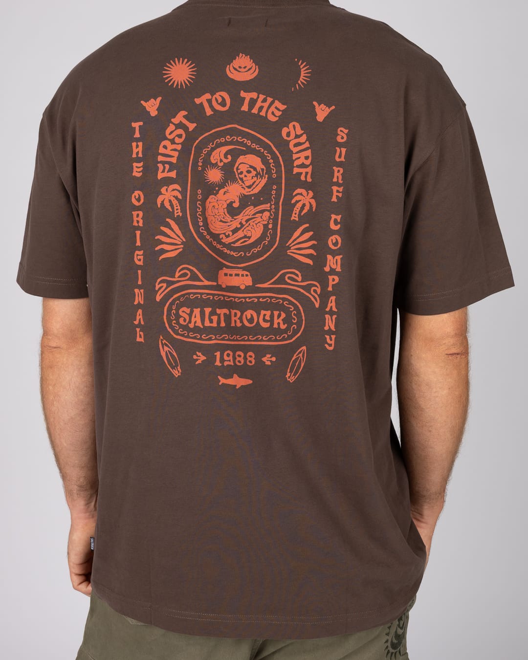 Cult Mens Oversized T-Shirt in Brown