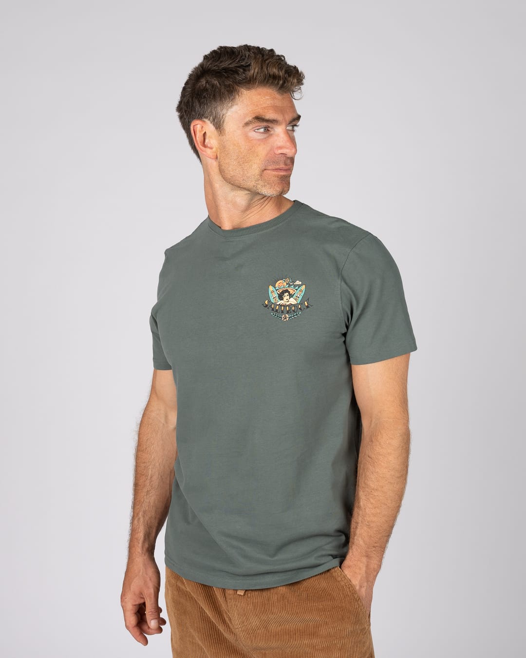 Tiger Tattoo Mens T-Shirt in Green