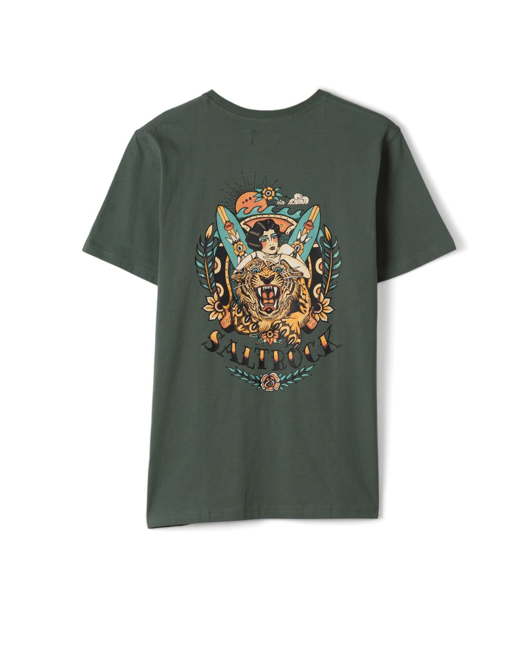 Tiger Tattoo Mens T-Shirt in Green