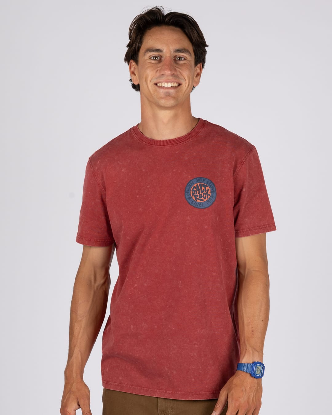 Original Sr Mens Classic Short Sleeve T-Shirt In Dark Red
