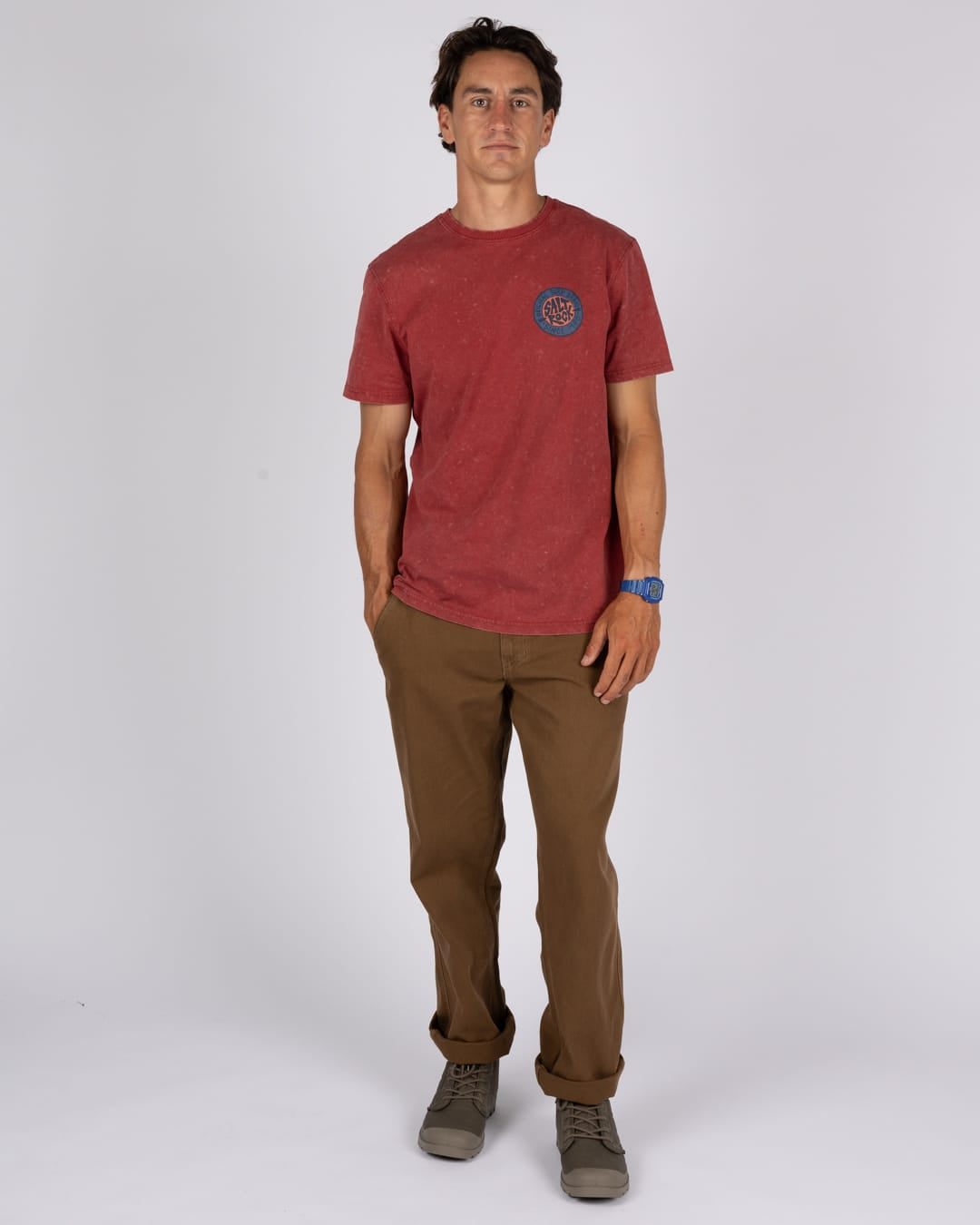 Original Sr Mens Classic Short Sleeve T-Shirt In Dark Red