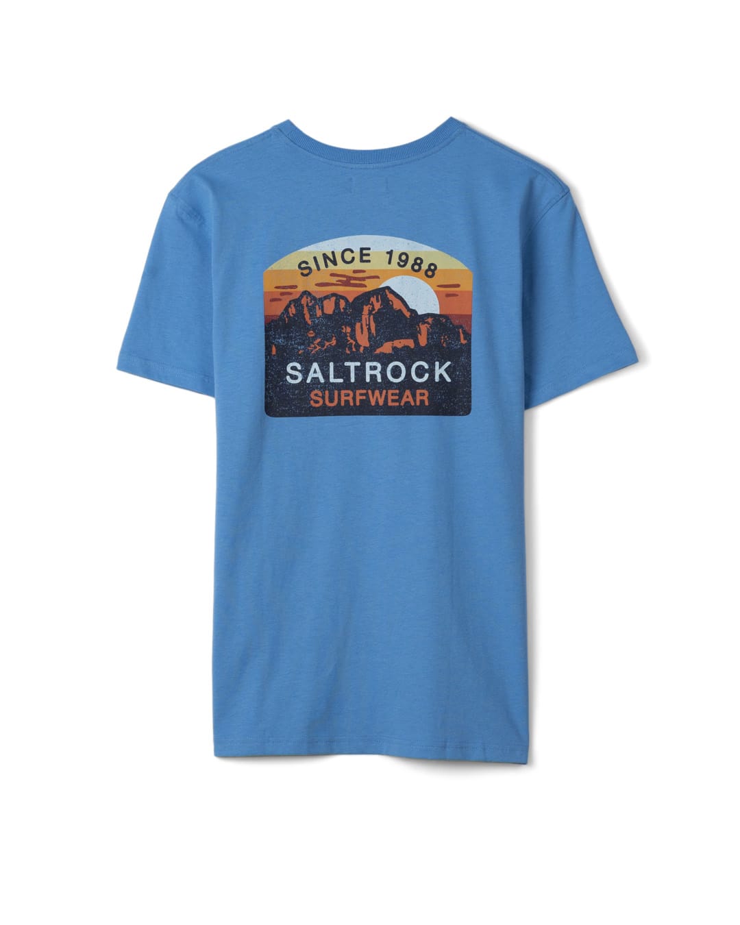 Last Light Mountain Mens Classic Short Short Sleeve T-Shirt In Bright Blue
