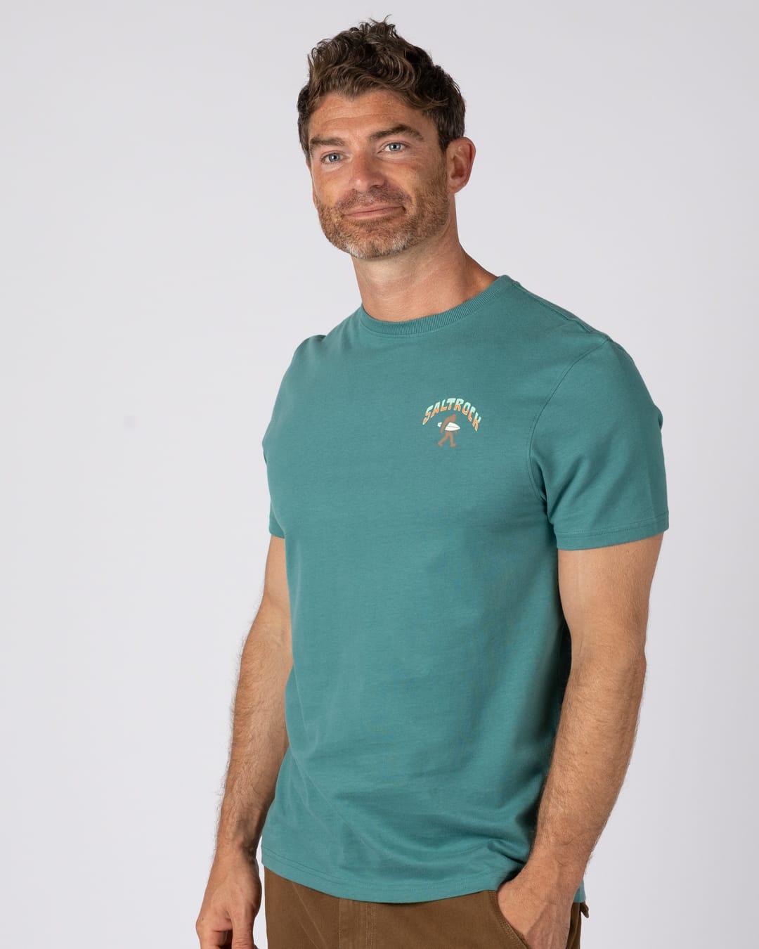 Base Camp Mens Classic Short Sleeve T-Shirt In Dark Green