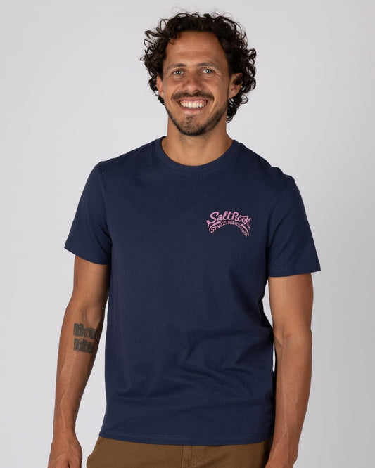Racing To Base Mens Classic Short Sleeve T-Shirt In Blue