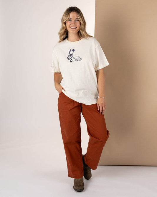 Dala - Womens Oversized Short Sleeve T-Shirt - Cream