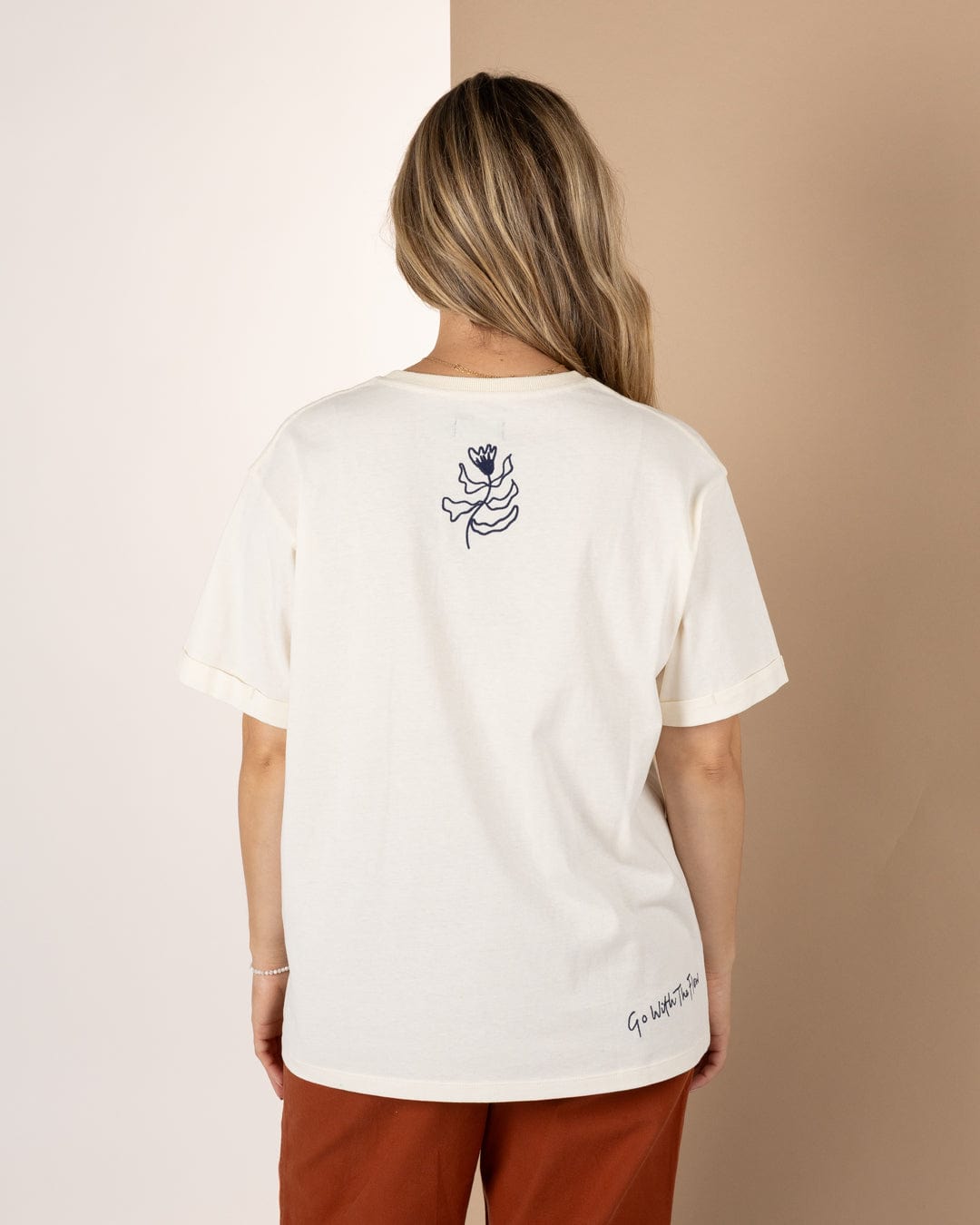 Dala - Womens Oversized Short Sleeve T-Shirt - Cream