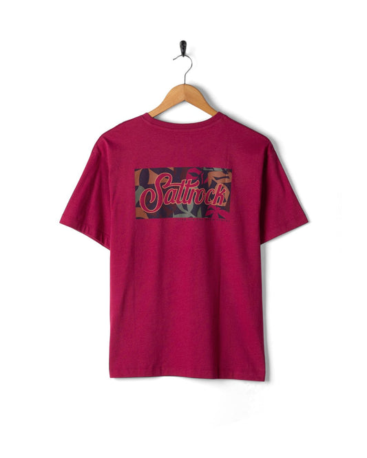Trader Floral - Womens Oversized Short Sleeve T-Shirt - Dark Pink