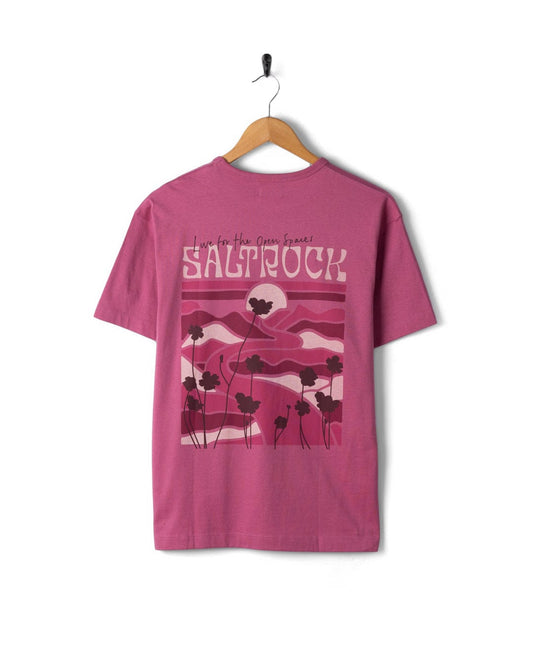 Vista - Womens Oversized Short Sleeve T-Shirt - Dark Pink