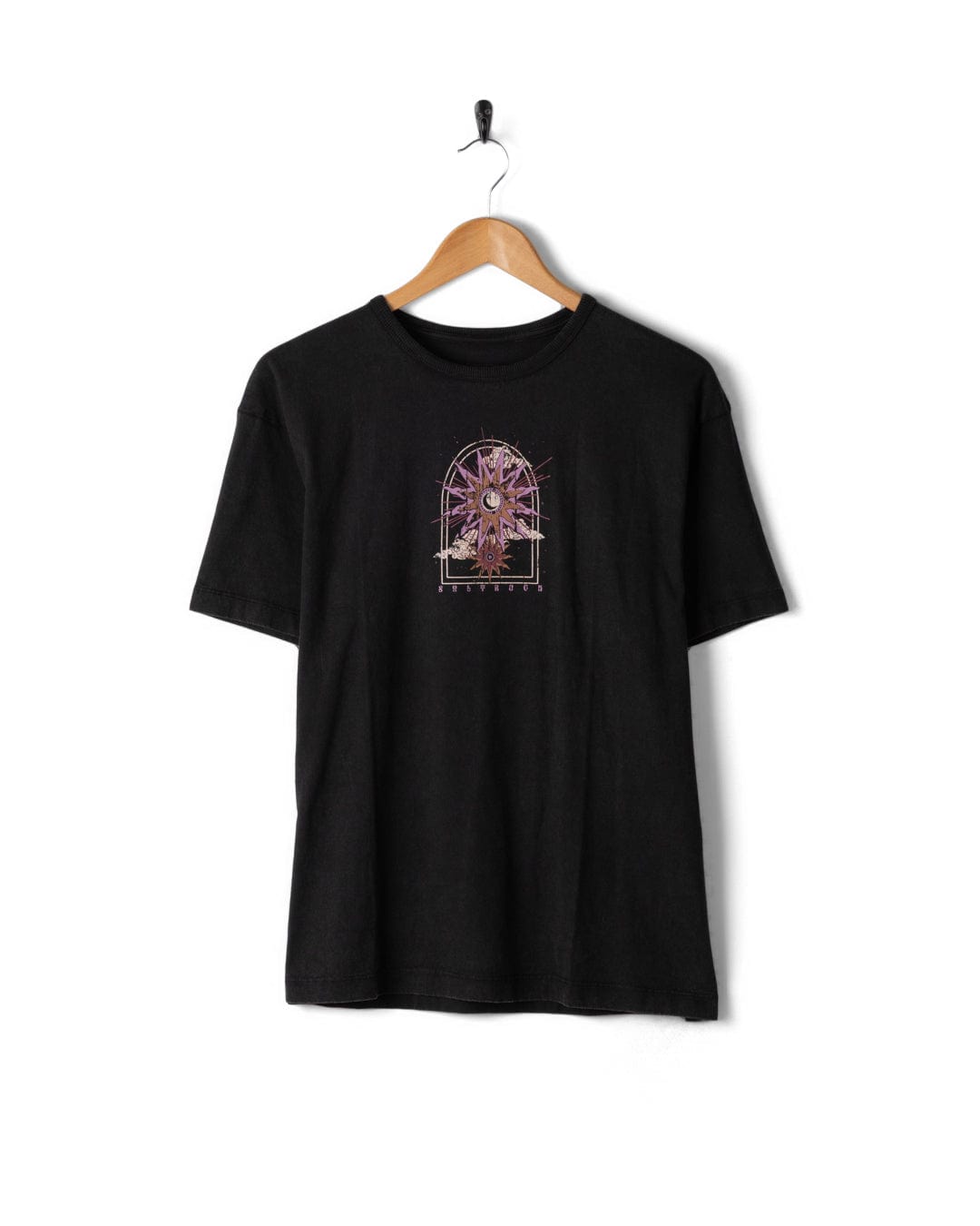 Eclipse Back - Womens Oversized Short Sleeve T-Shirt - Black