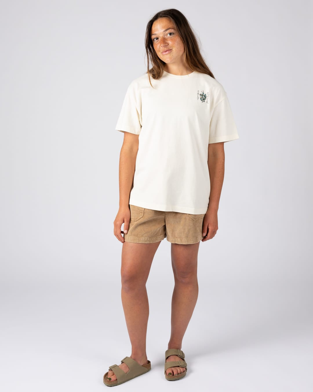 Yesterday's Youth Womens Oversized Short Sleeve T-Shirt in Cream