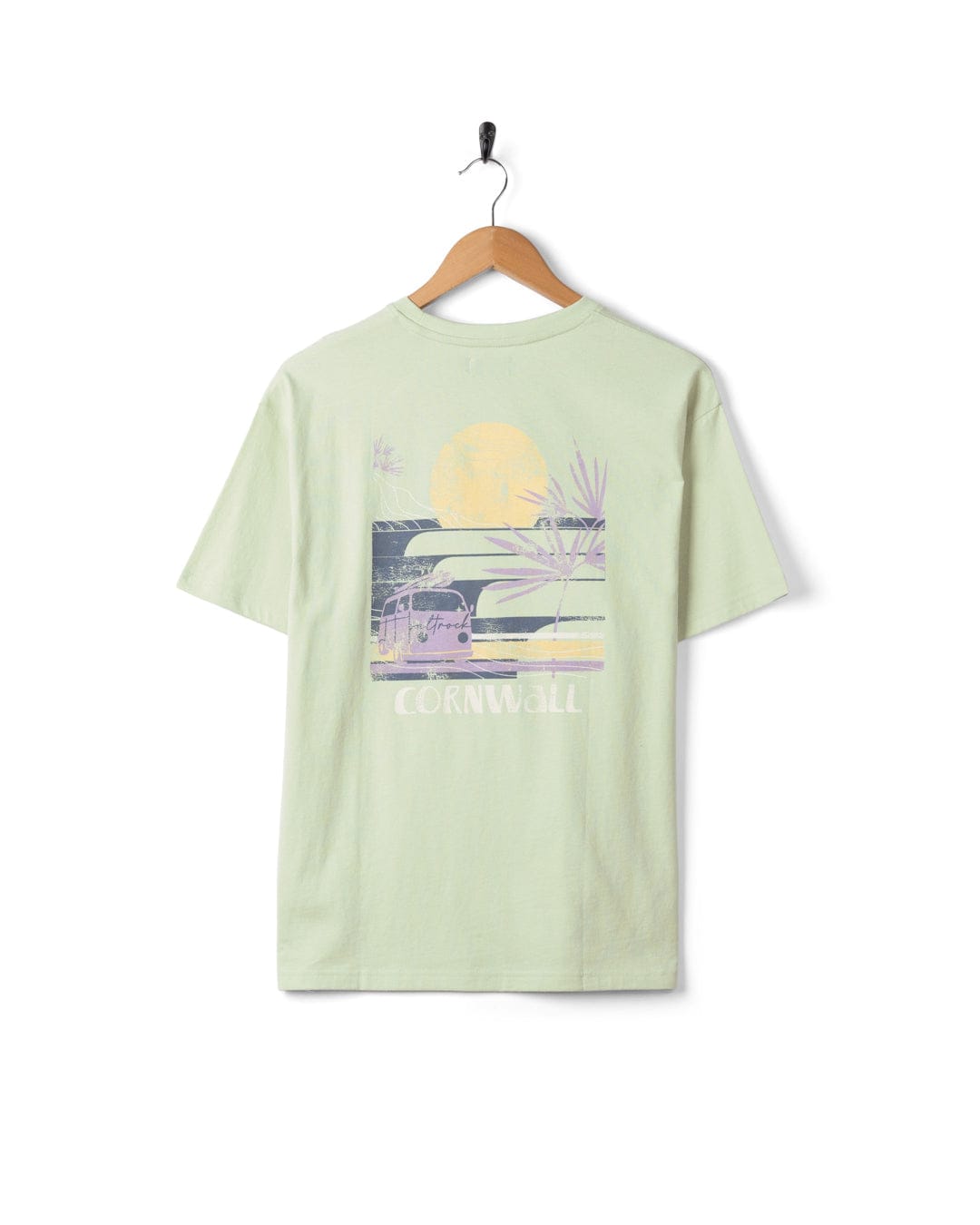 Poster Location Cornwall - Womens Oversized Short Sleeve T-Shirt - Light Green