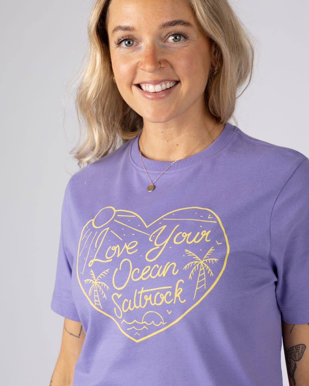 Ocean Lover Womens Short Sleeve Tee in Purple