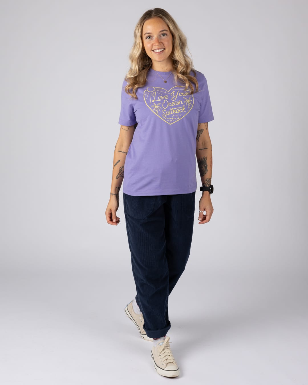 Ocean Lover Womens Short Sleeve Tee in Purple