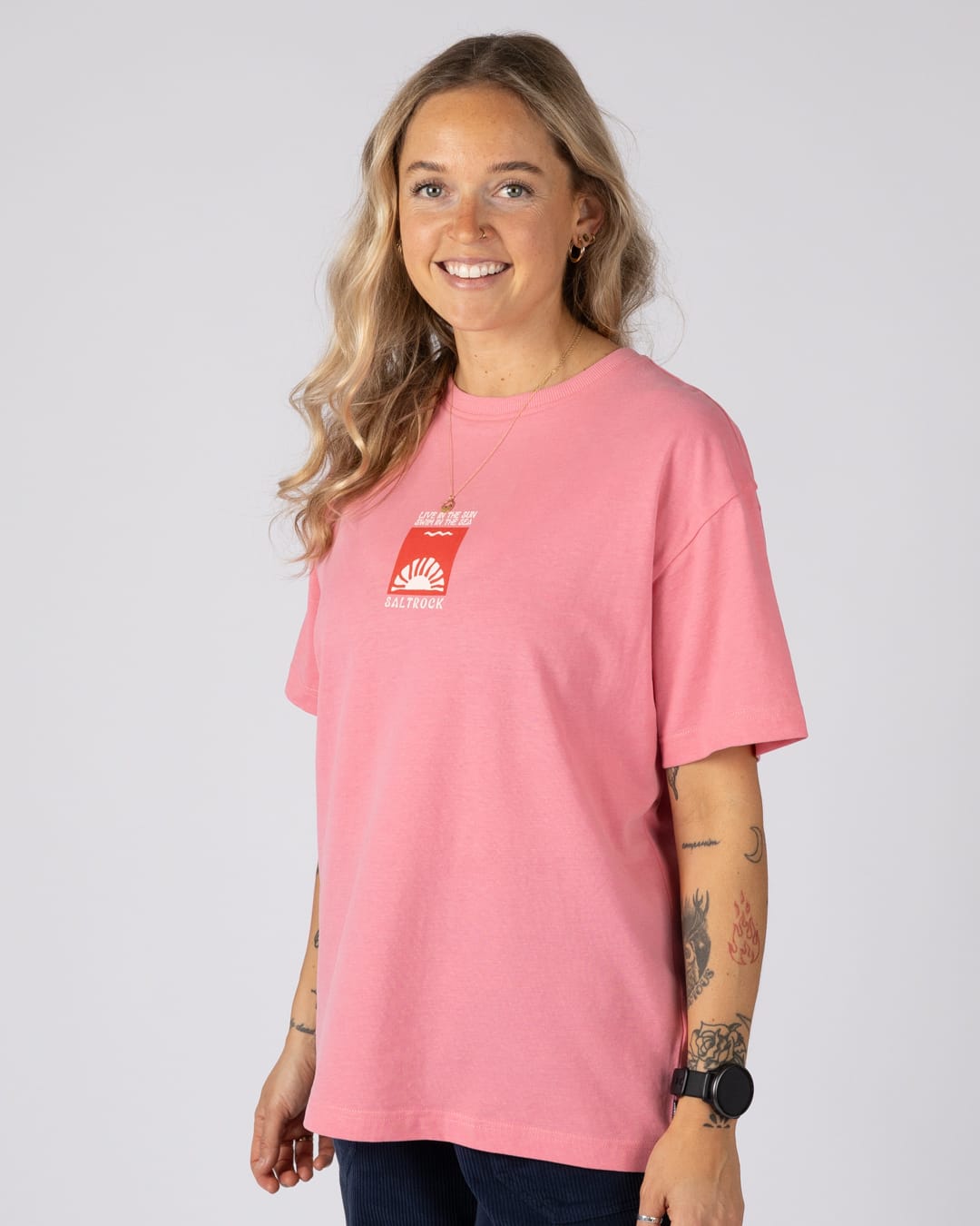 Sea Swim Womens Short Sleeve T-Shirt In Bright Pink