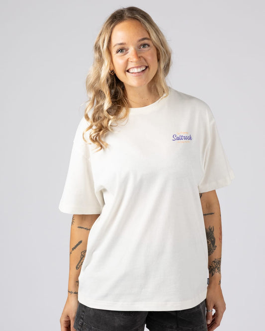 Postcard Womens Short Sleeve Tee in Cream
