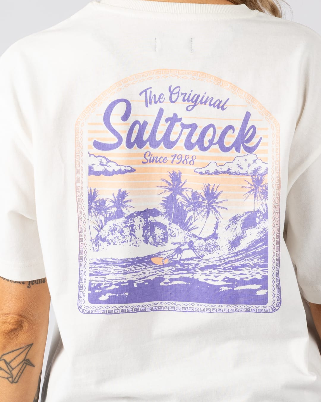 Postcard Womens Short Sleeve Tee in Cream