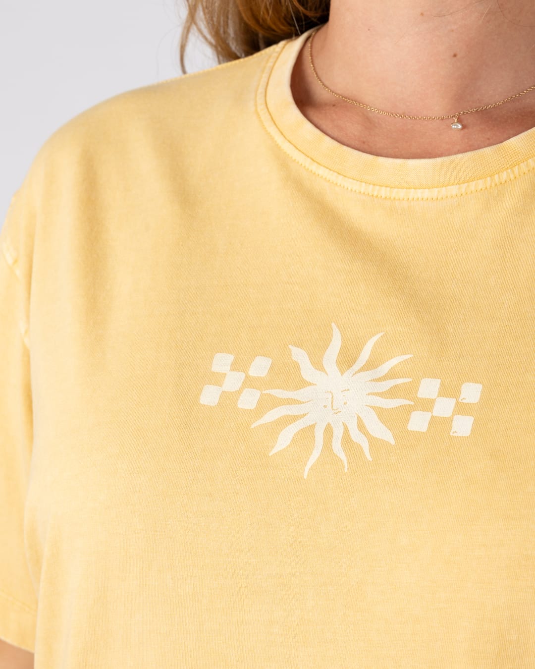 Selene Womens Oversized Short Sleeve T-Shirt in Yellow