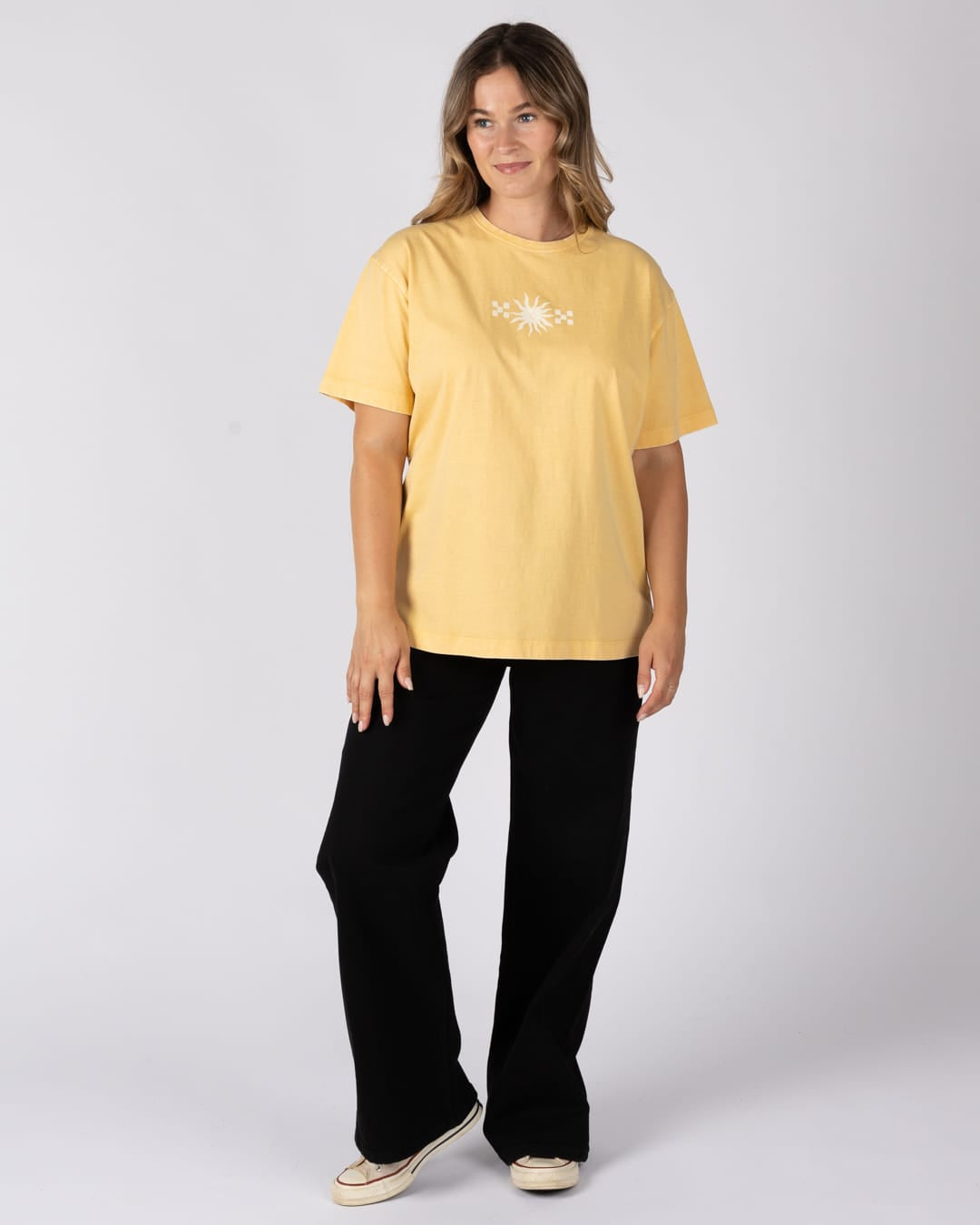 Selene Womens Oversized Short Sleeve T-Shirt in Yellow