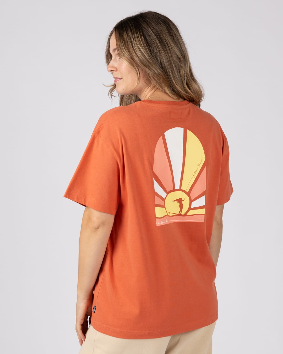 Helios Womens Oversized T-Shirt in Orange