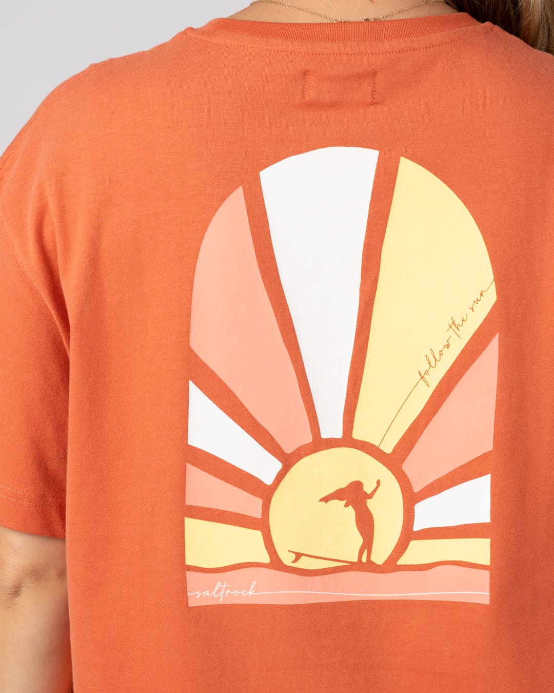 Helios Womens Oversized T-Shirt in Orange
