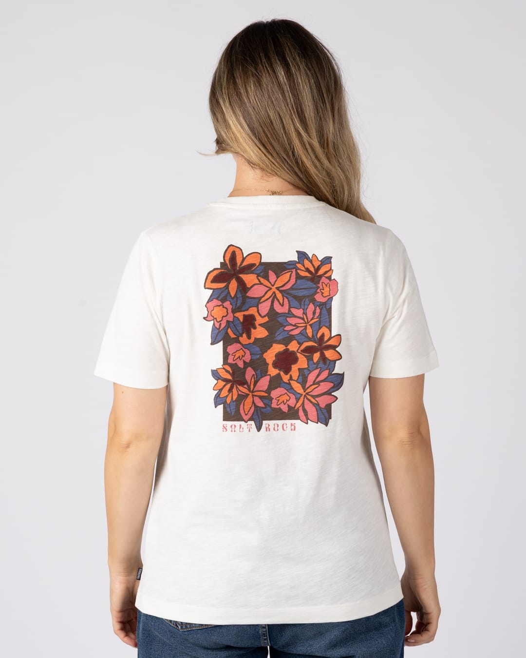 Fleur Womens Classic Short Sleeve T-Shirt In Cream