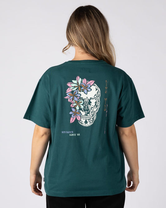 Calavera - Oversized S/S Tee - DARK GREEN
