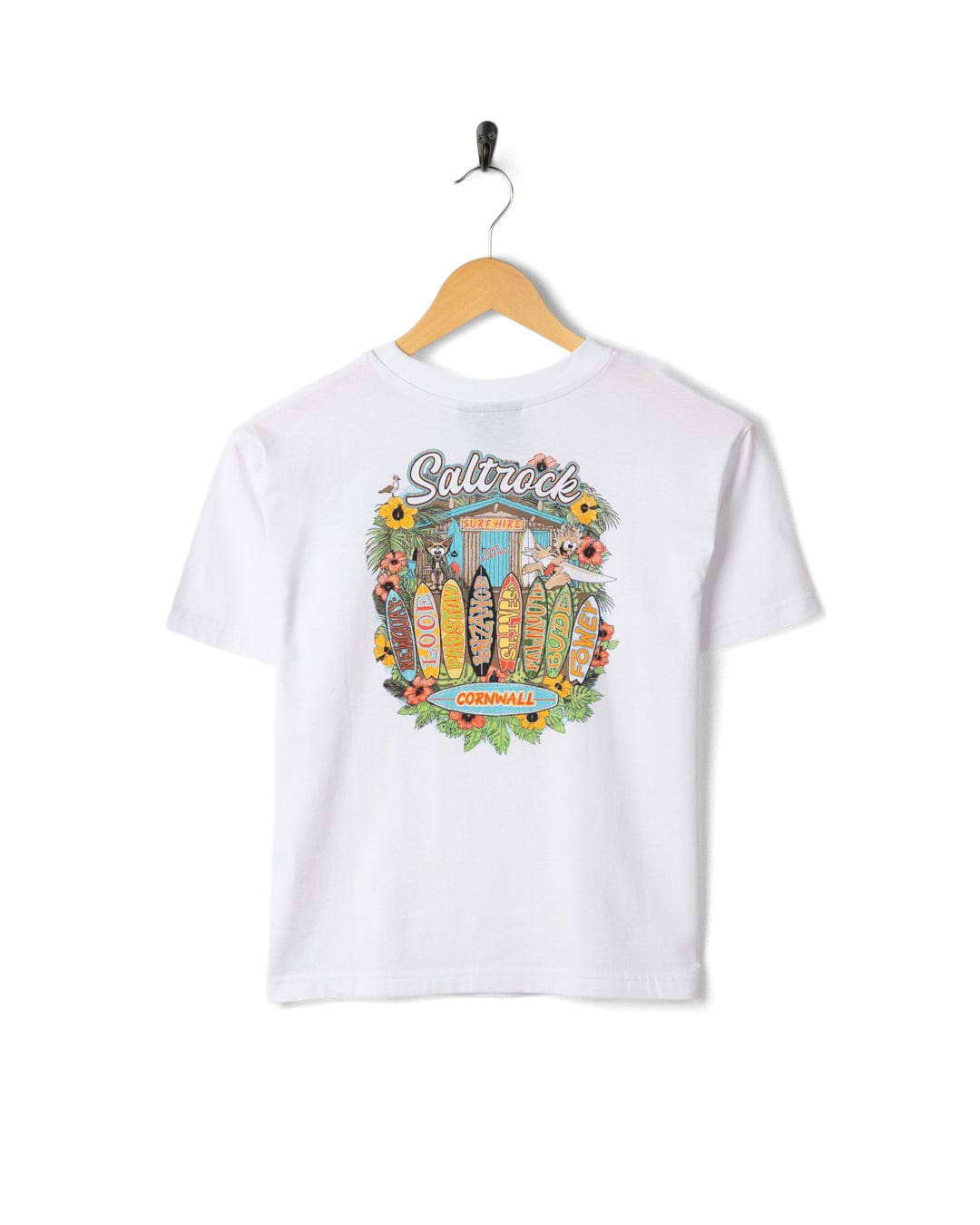 Surf Shack Cornwall - Kids Short Sleeve T-shirt- White