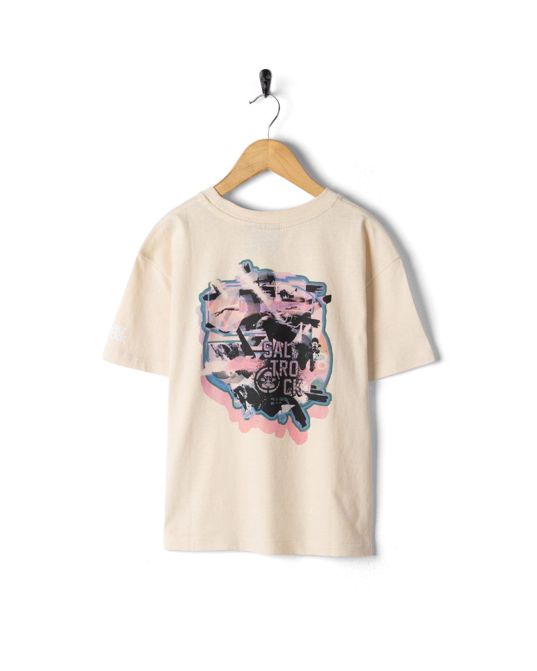 Skateboarder Glitch - Kids Oversized Short Sleeve T-Shirt - Cream