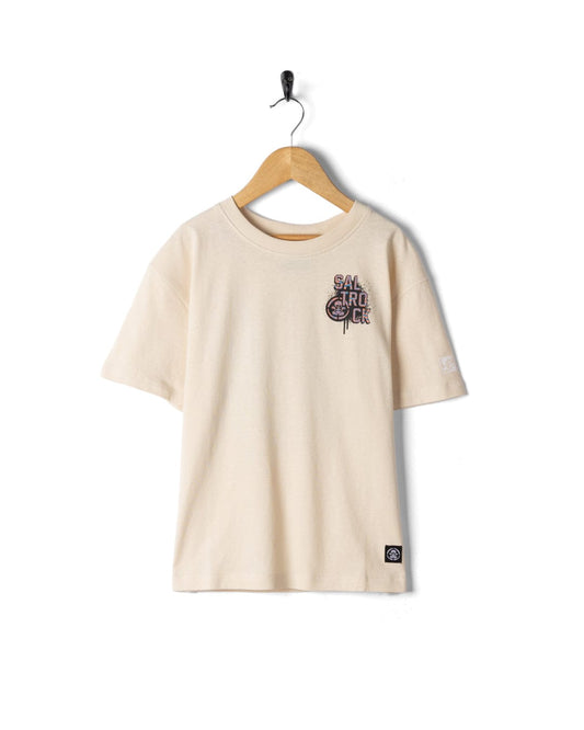 Skateboarder Glitch - Kids Oversized Short Sleeve T-Shirt - Cream