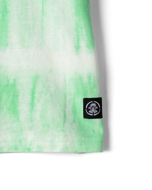 Arched Logo - Kids Short Sleeve Tie Dye T-Shirt - Green