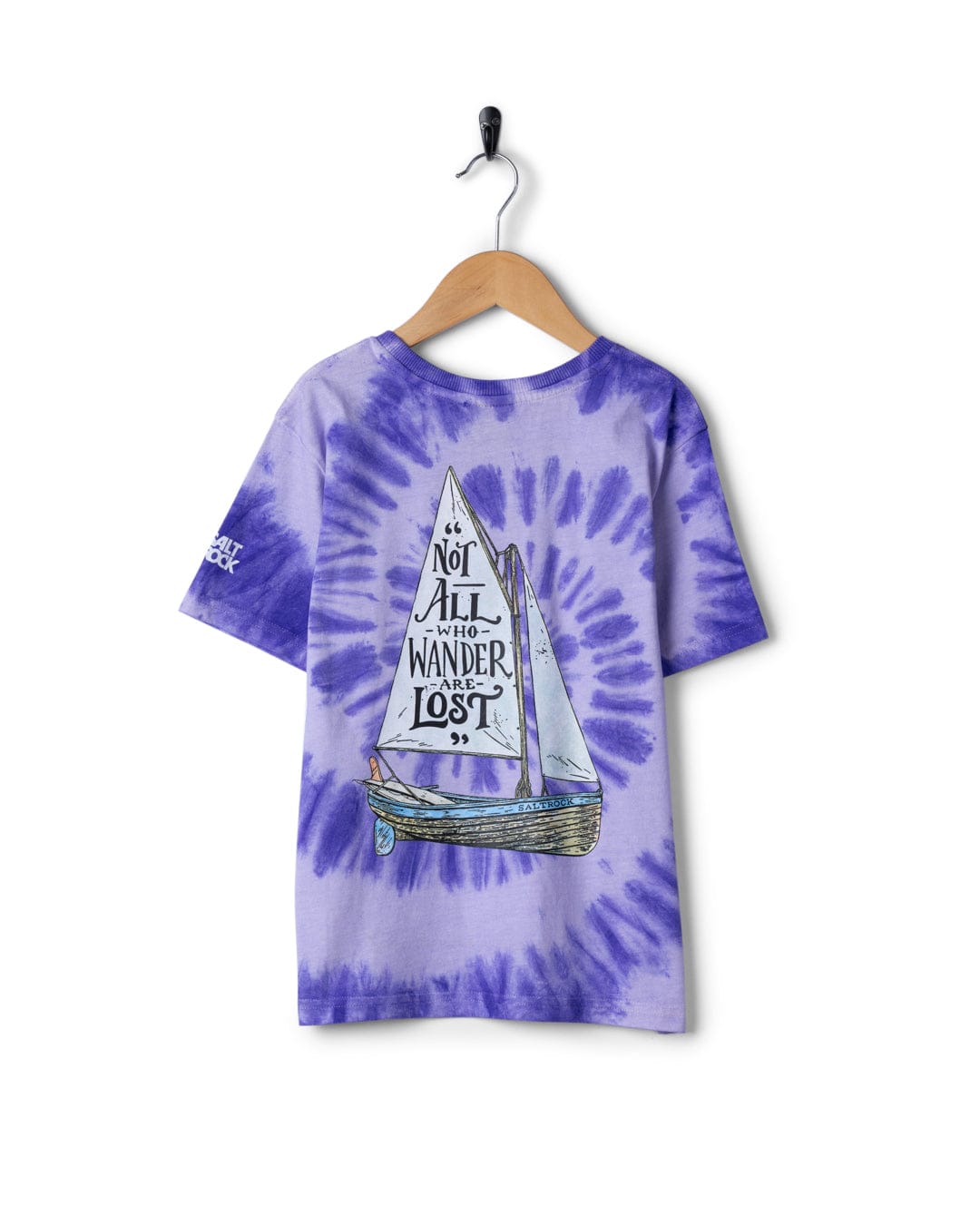 Lost Ships  Kids Tie Dye Short Sleeve T-Shirt in Purple