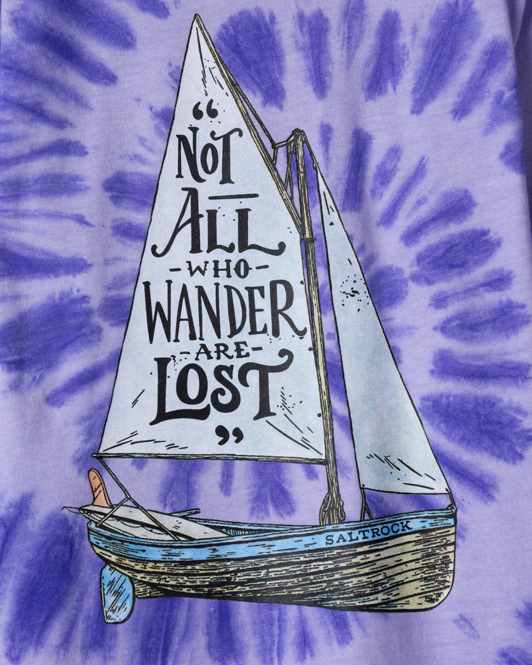 Lost Ships  Kids Tie Dye Short Sleeve T-Shirt in Purple