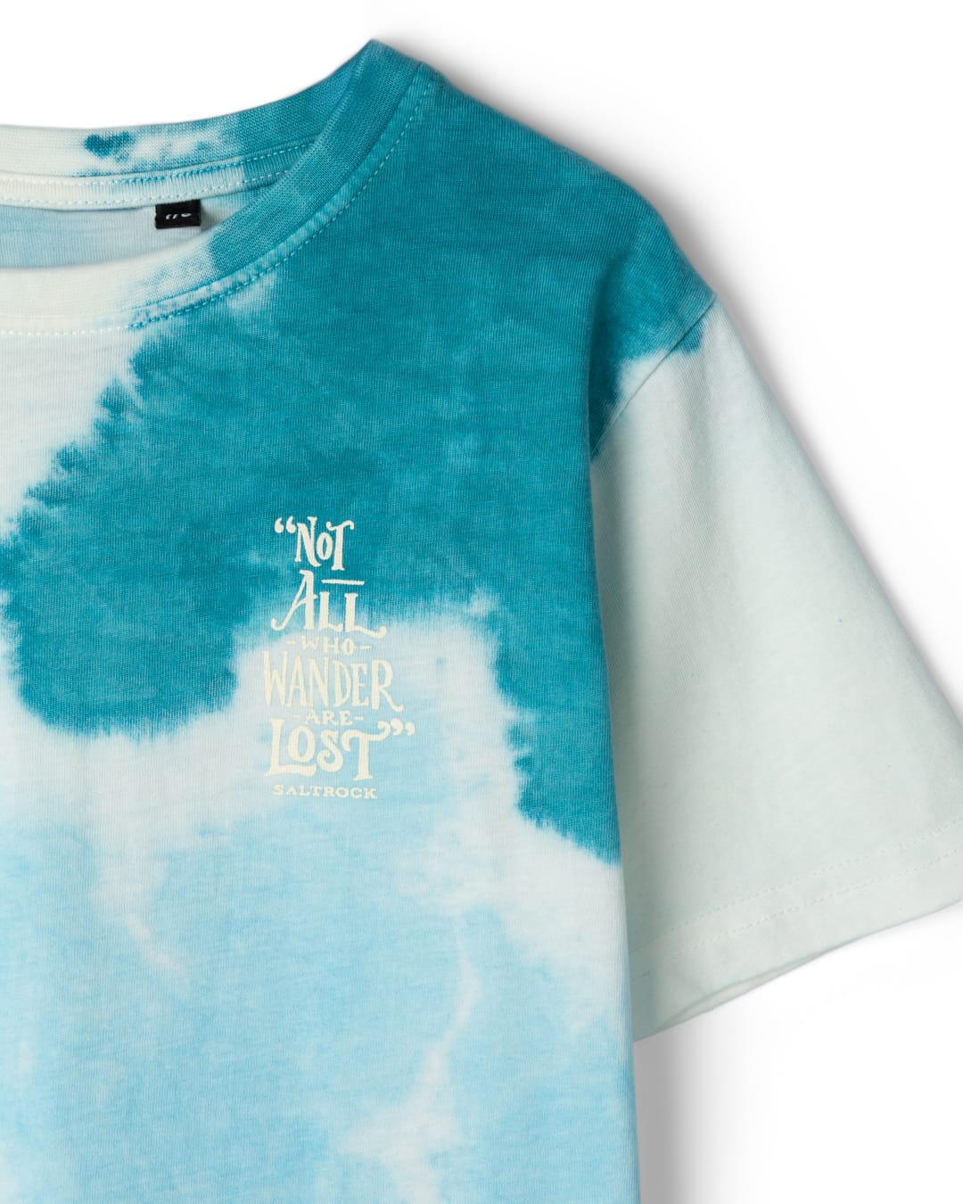 Lost Ships Tie Dye Short Sleeve T-Shirt in Turquoise
