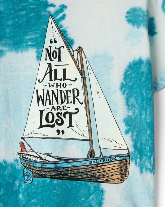 Lost Ships Kids Tie Dye Short Sleeve T-Shirt in Turquoise