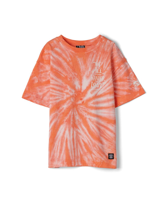 Lost Ships Kids Tie Dye T-Shirt in Orange