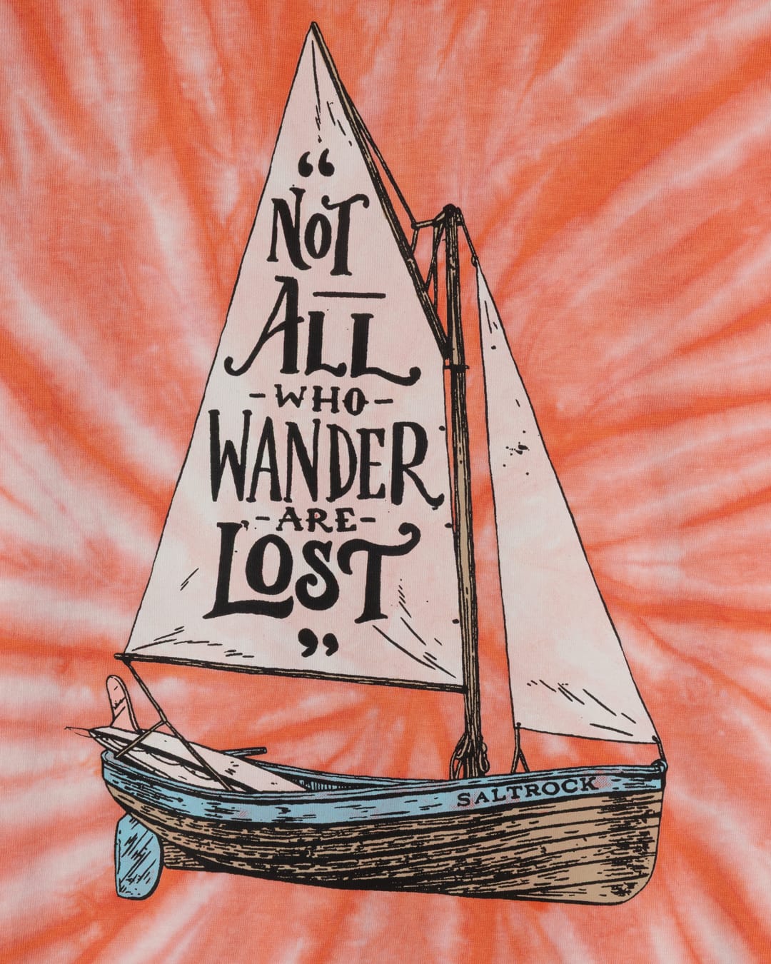 Lost Ships Kids Tie Dye T-Shirt in Orange