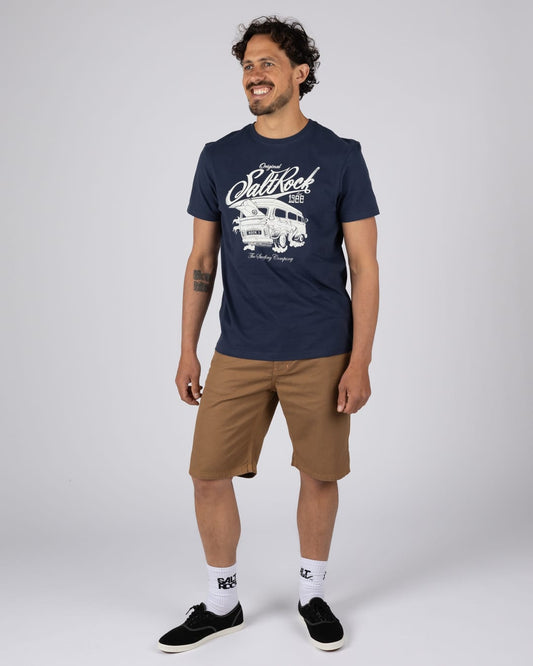 Smoke Em Mens Short Sleeve Tee in Dress Blue
