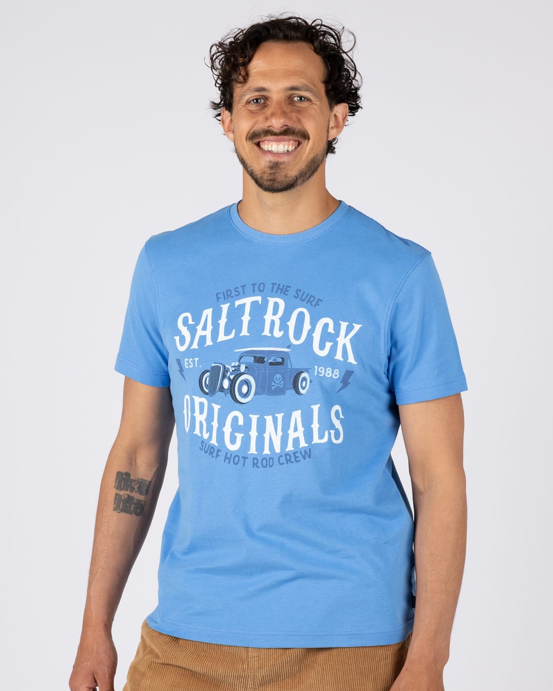 Hot Rod Crew Short Sleeve Tee in Bright Blue