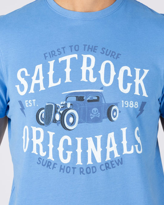 Hot Rod Crew Short Sleeve Tee in Bright Blue